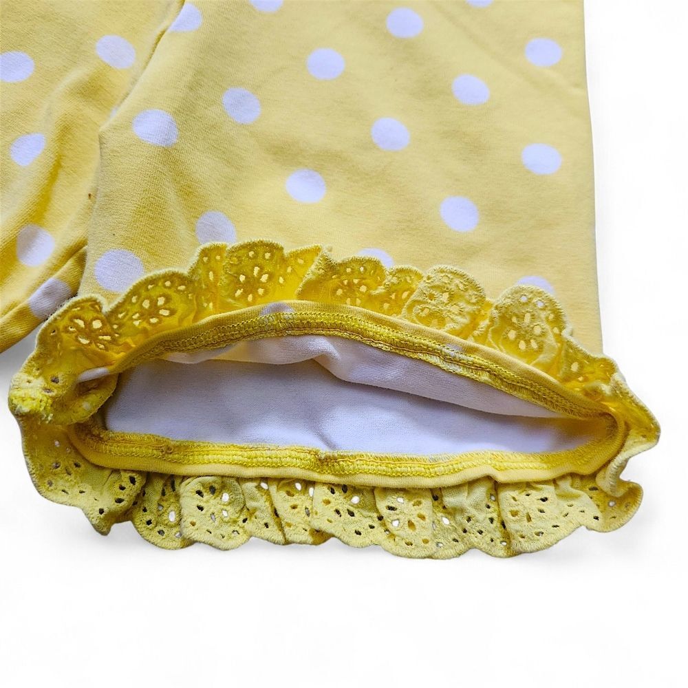Matilda Jane Girls Kids Yellow Polka Dots "Oh Sunny Day" Ruffled Shorts Size 8 - Picture 4 of 9